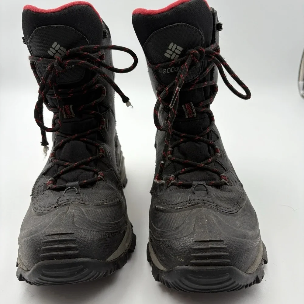Columbia Bugaboot III Boots Mens 9.5 Black Red Waterproof Winter Snow BM5980-010